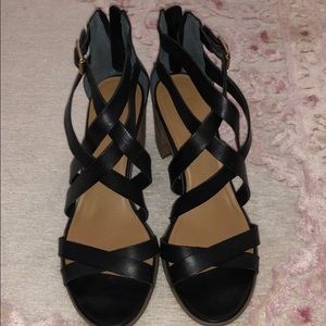 Strapped black sandals